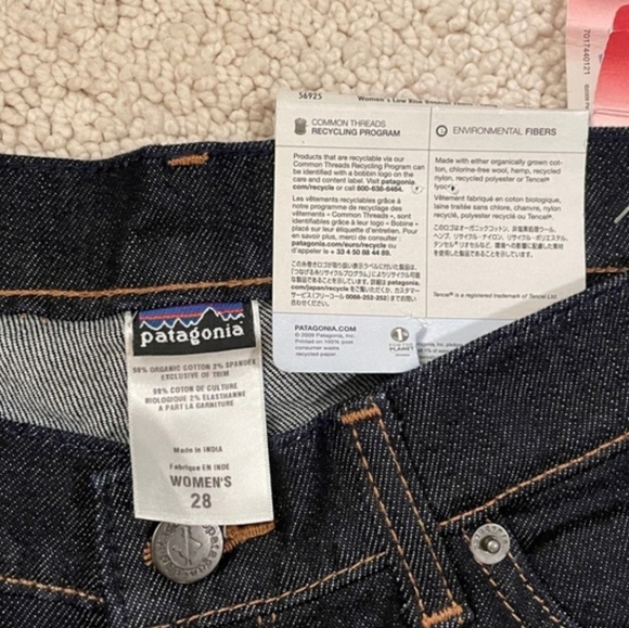 NWT Patagonia Slim Fit Low Rise Boot Cut Dark Wash Jeans Womens Tall Size 6 - Picture 5 of 5